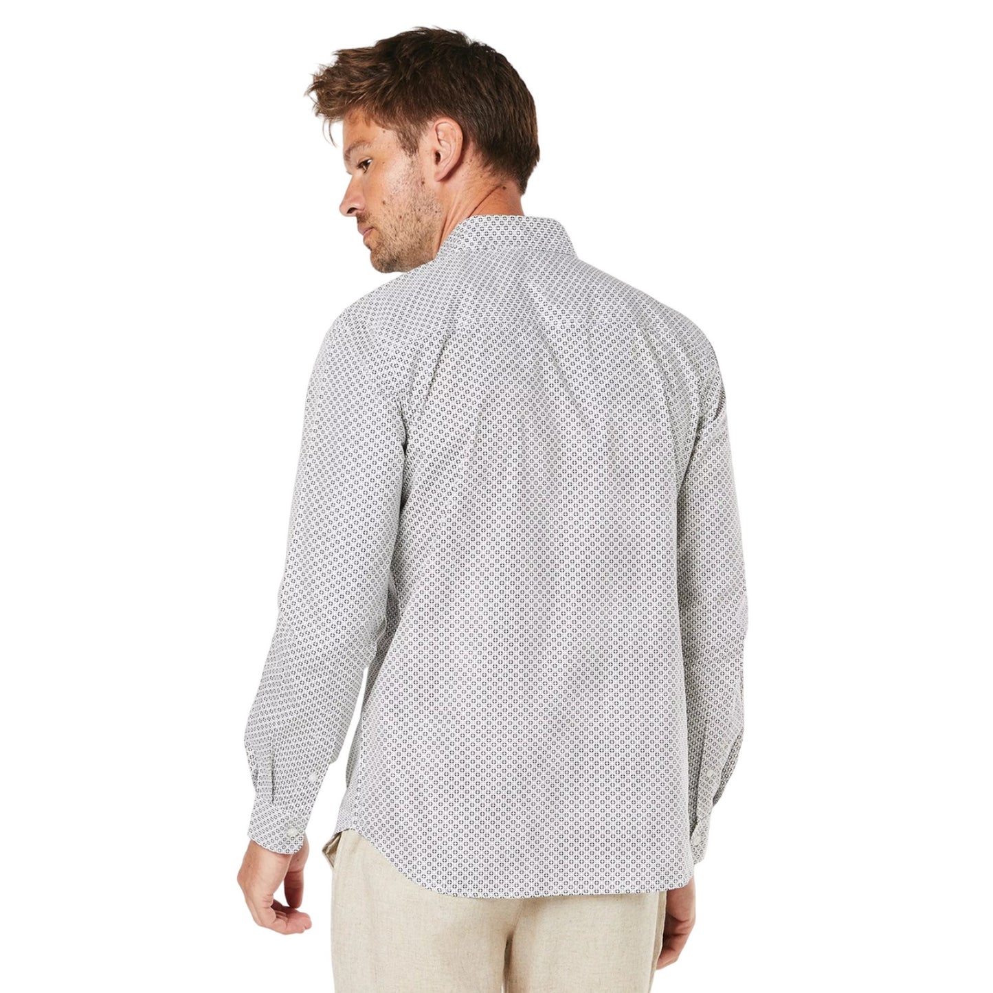 White - Back - Burton Mens Decire Geometric Long-Sleeved Shirt