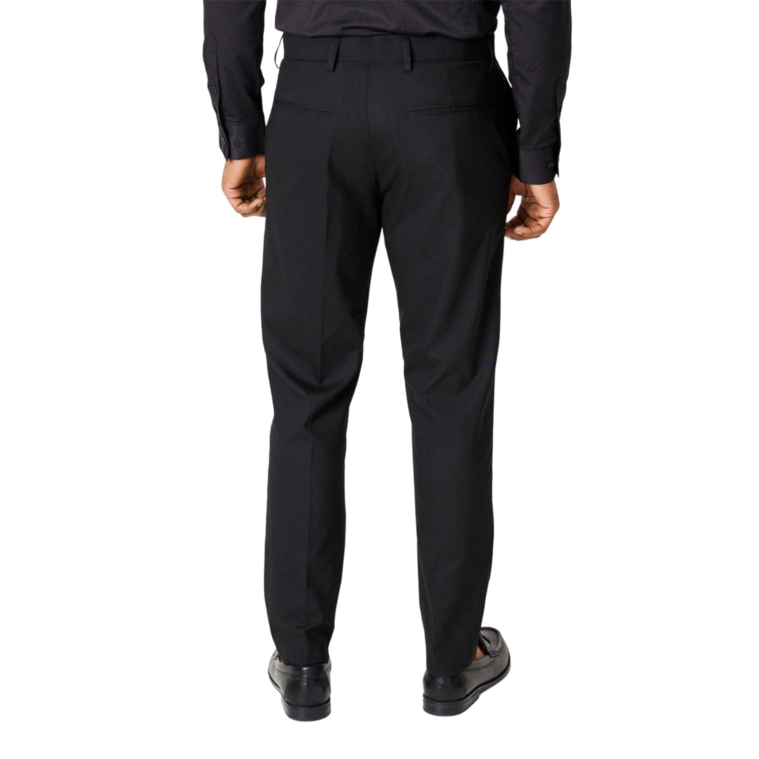 Black - Back - Burton Mens Smart Slim Trousers
