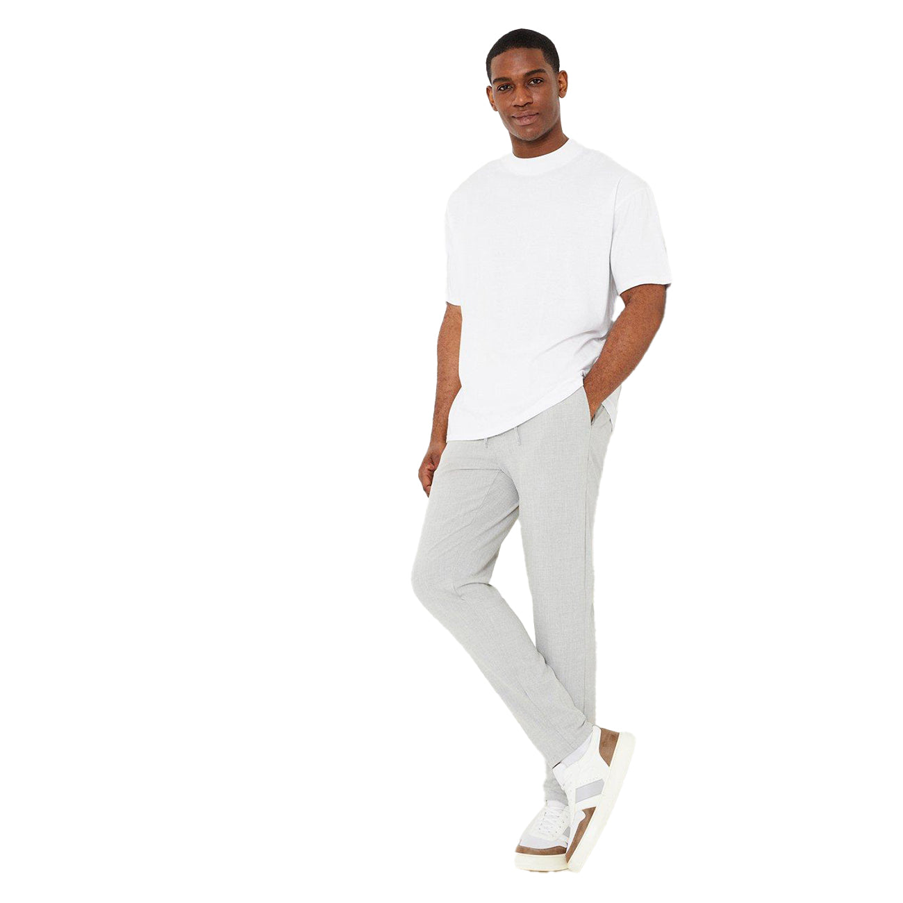 Light Grey - Lifestyle - Burton Mens Tapered Slim Trousers
