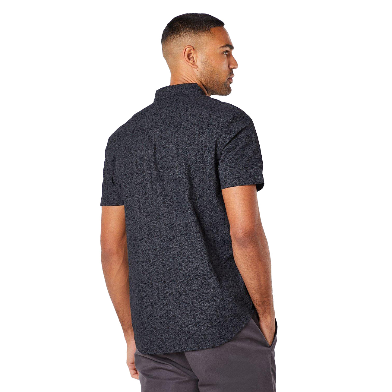 Black - Back - Burton Mens Hexagon Short-Sleeved Shirt