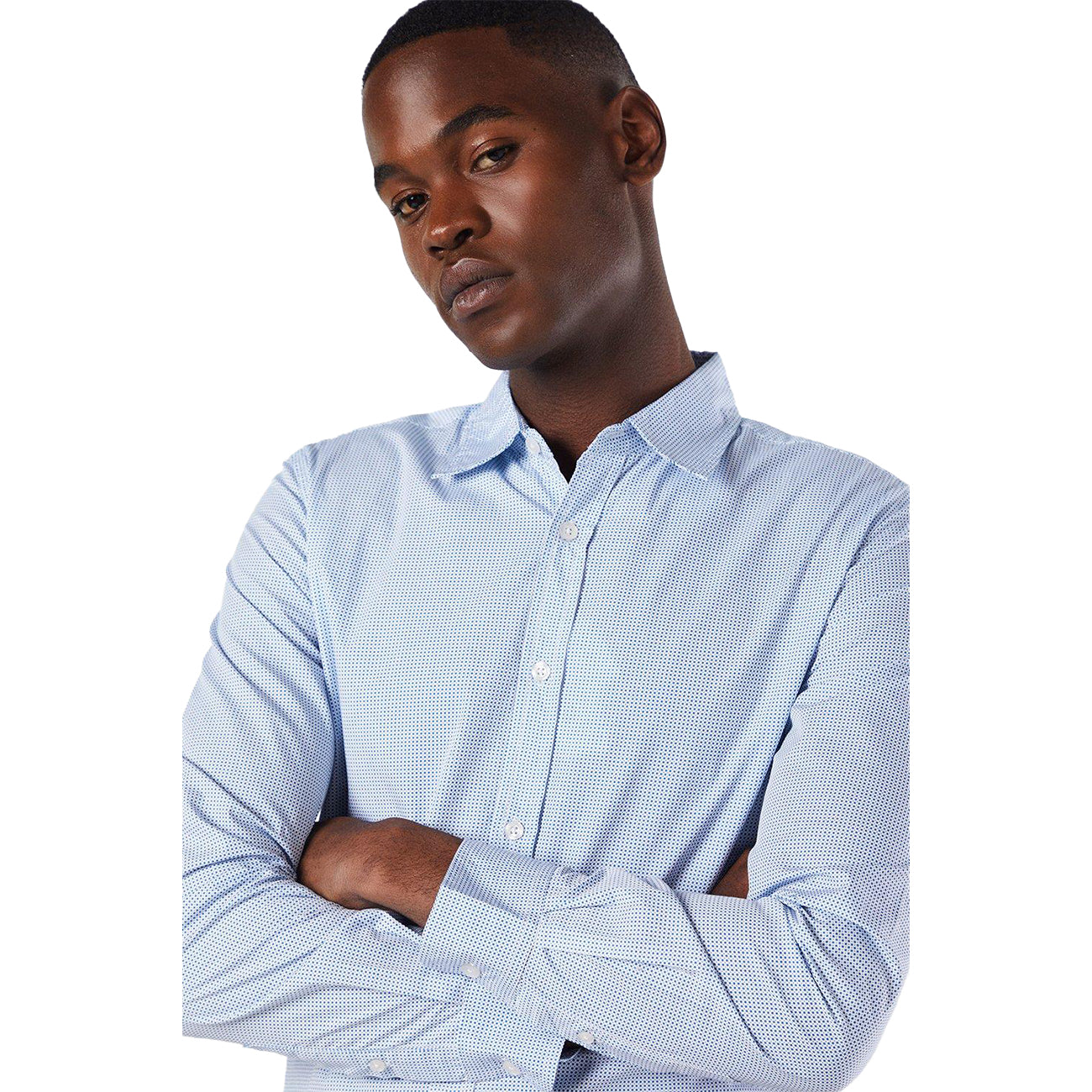 White - Side - Burton Mens Geometric Square Long-Sleeved Shirt