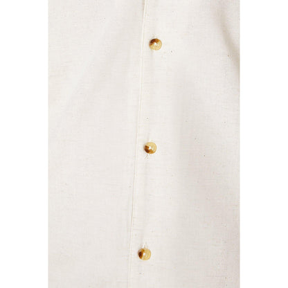 Off White - Lifestyle - Burton Mens Linen Blend Revere Collar Short-Sleeved Shirt