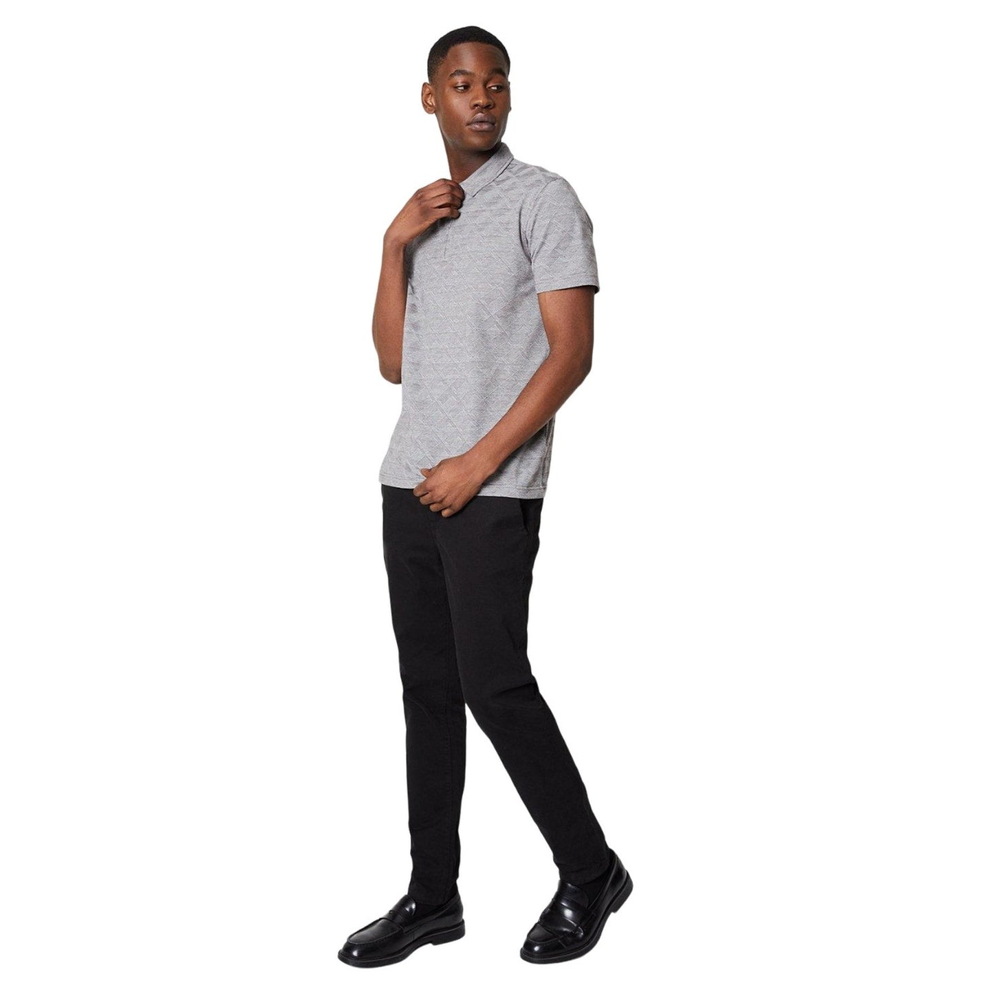 Grey - Lifestyle - Burton Mens Jacquard Quarter Zip Polo Shirt