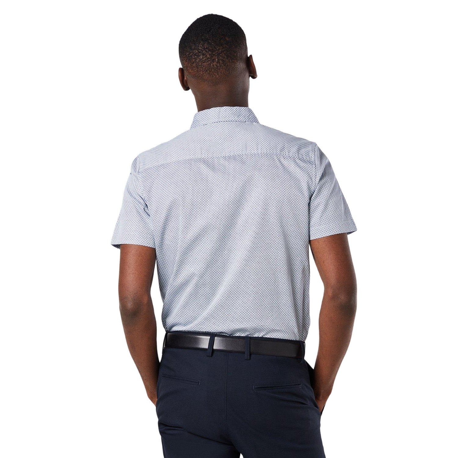 White - Back - Burton Mens Silo Print Short-Sleeved Shirt