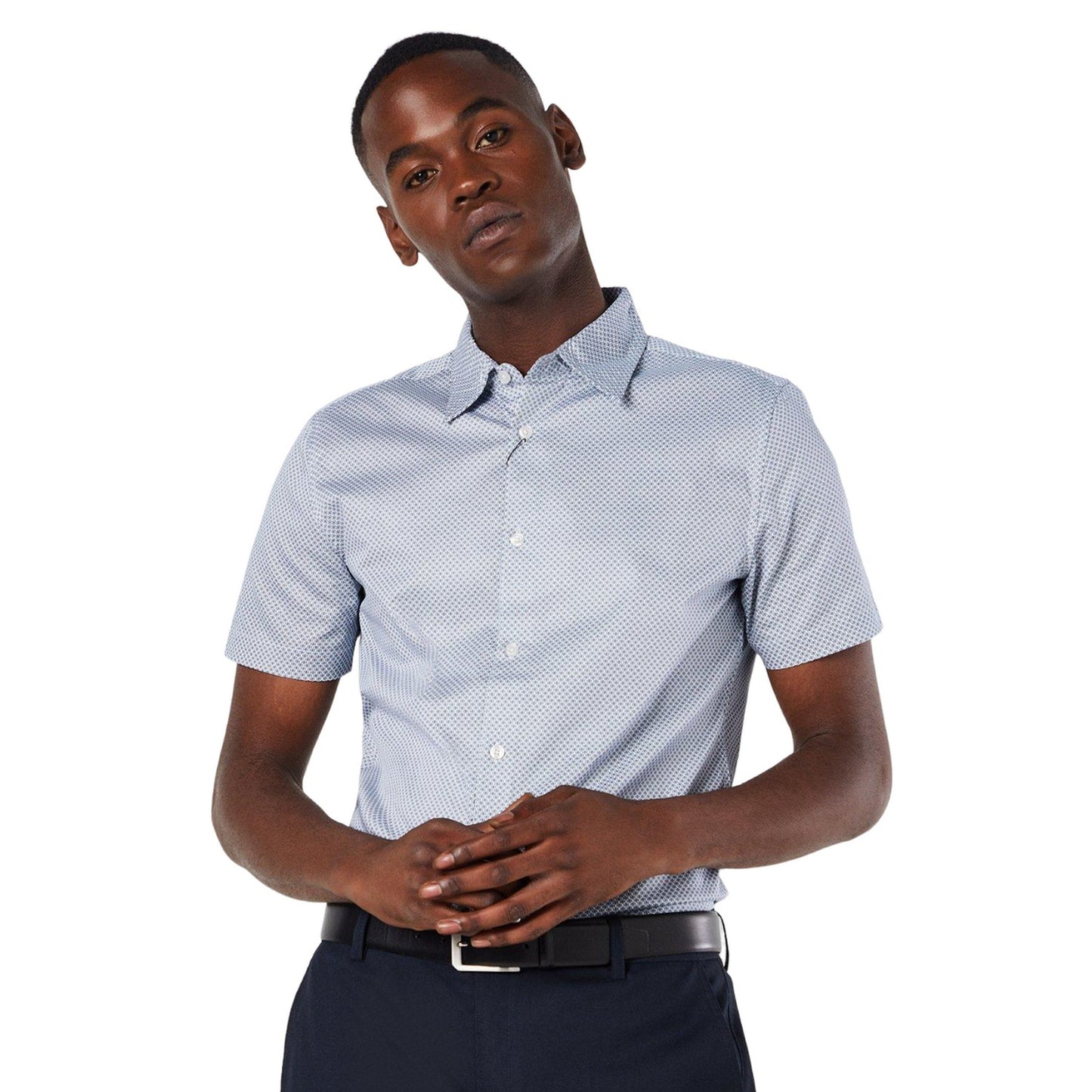 White - Front - Burton Mens Silo Print Short-Sleeved Shirt
