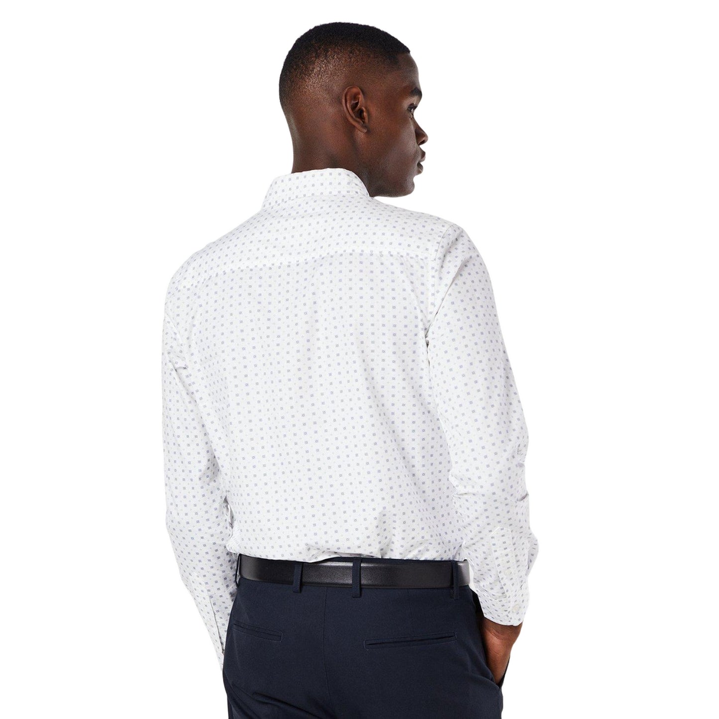 White - Back - Burton Mens Morse Print Long-Sleeved Shirt