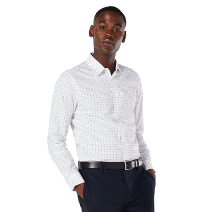 White - Front - Burton Mens Morse Print Long-Sleeved Shirt