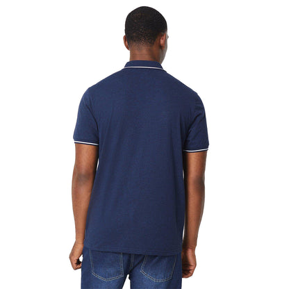 Blue - Back - Burton Mens Tipped Contrast Sleeves Polo Shirt