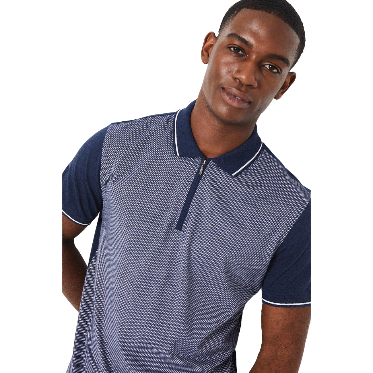 Blue - Lifestyle - Burton Mens Tipped Contrast Sleeves Polo Shirt
