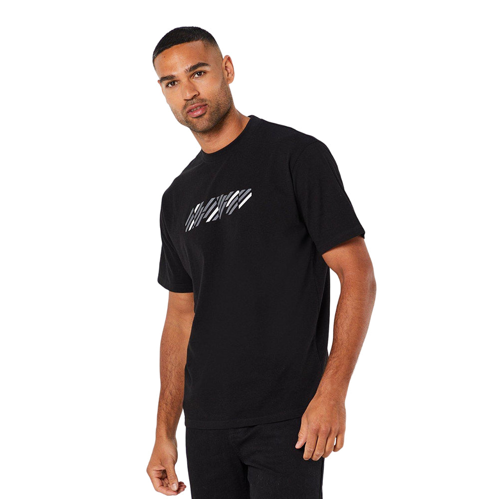 Black - Front - Burton Mens Lines Cotton T-Shirt