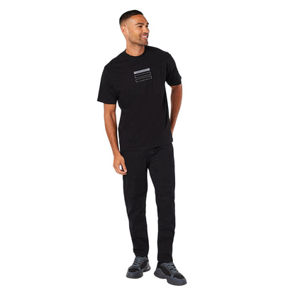 Black - Side - Burton Mens Block Cotton T-Shirt