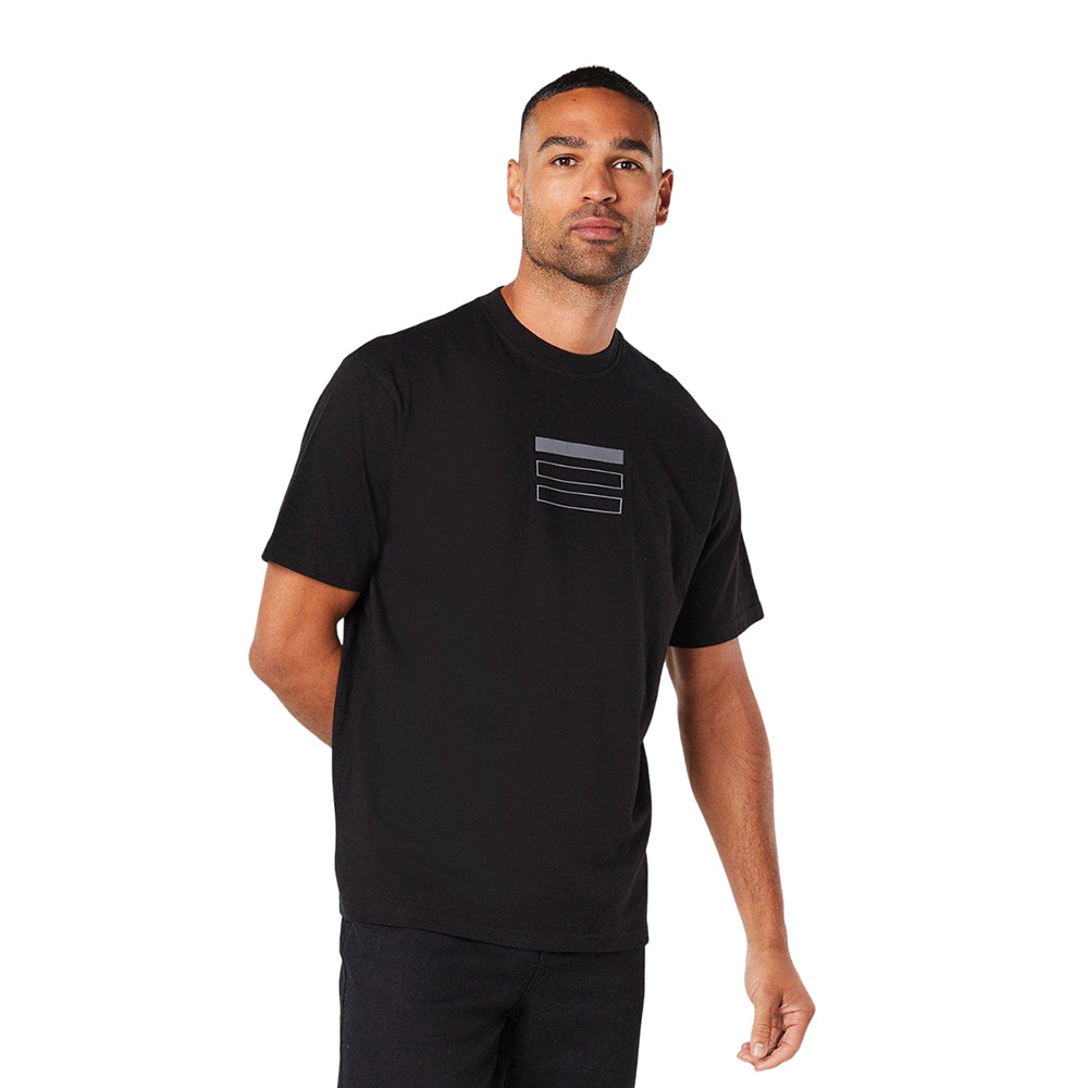 Black - Front - Burton Mens Block Cotton T-Shirt