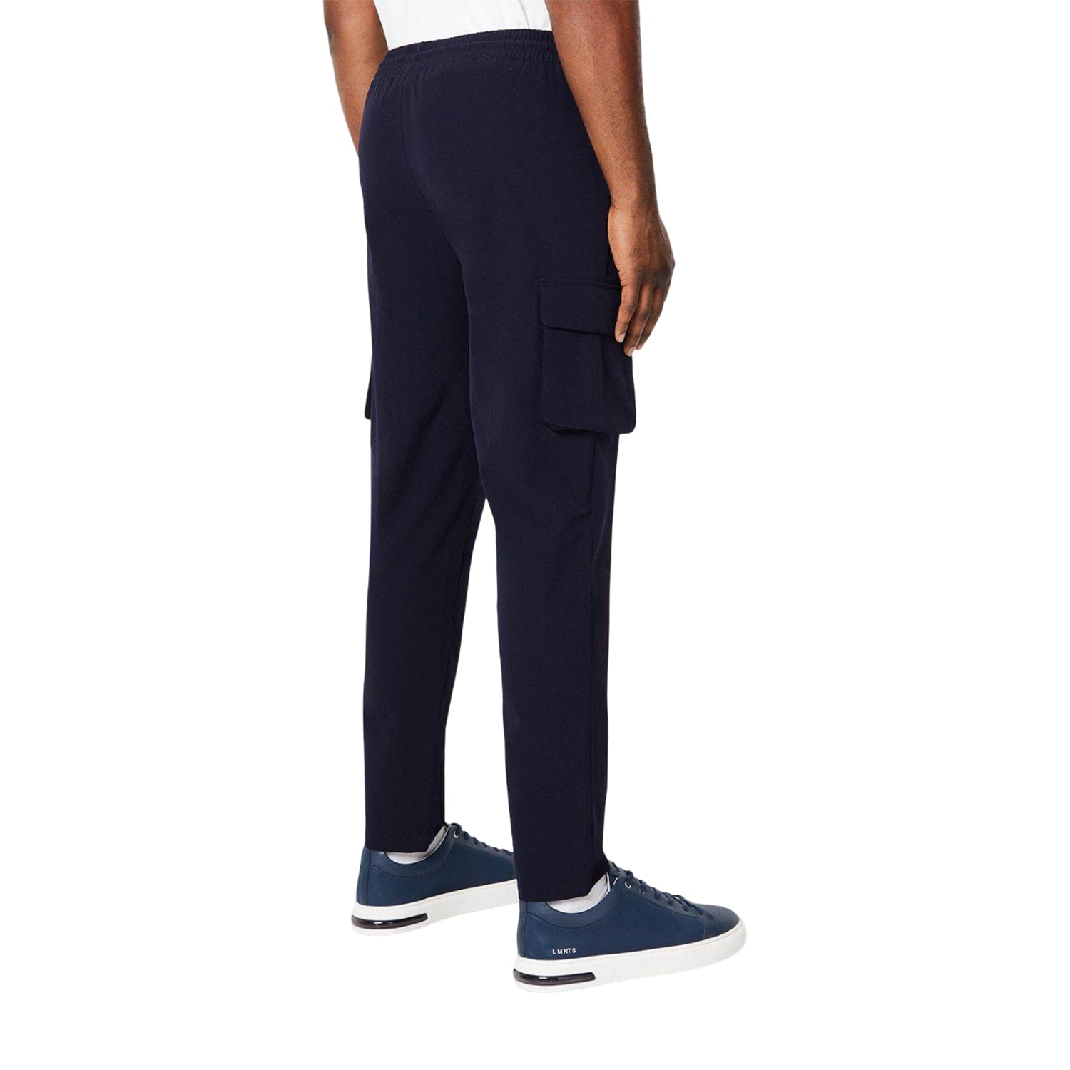 Navy - Back - Burton Mens 1904 Ultra Stretch Relaxed Fit Cargo Trousers