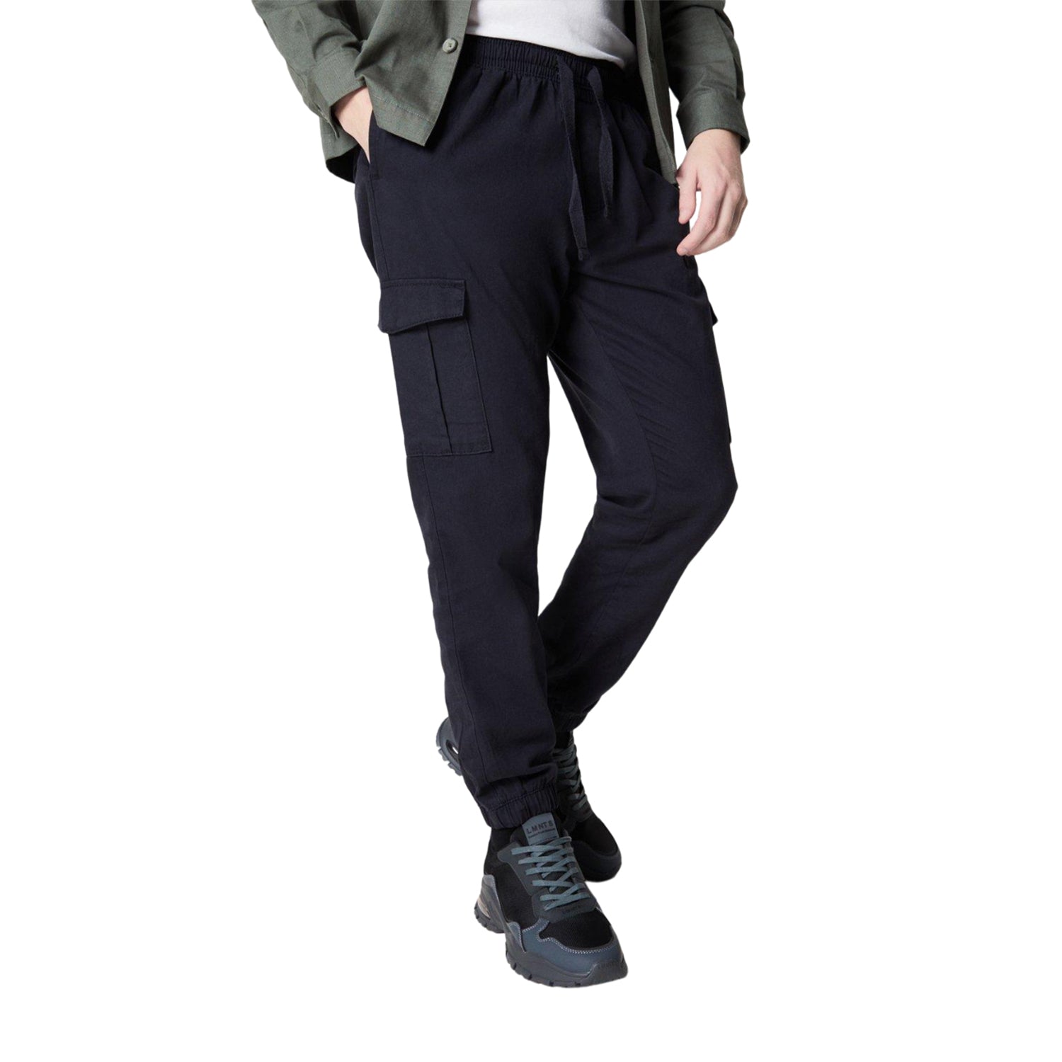 Navy - Front - Burton Mens Elasticated Cargo Trousers
