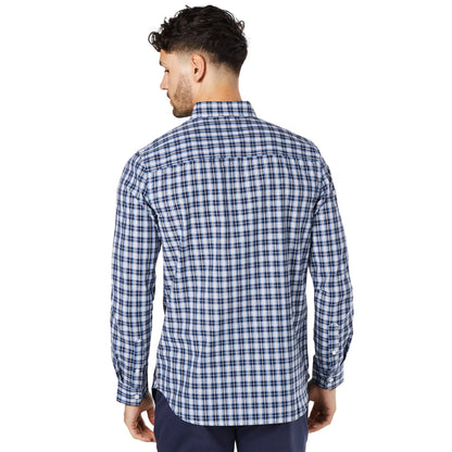Navy - Back - Burton Mens Simple Check Long-Sleeved Shirt
