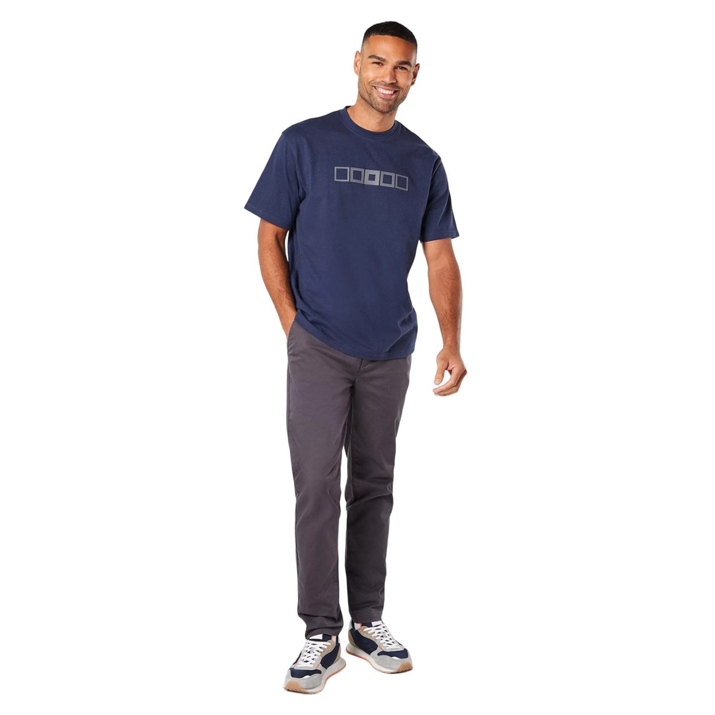 Navy - Side - Burton Mens Square T-Shirt