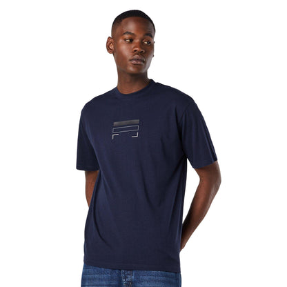 Navy - Front - Burton Mens Placement Cotton T-Shirt