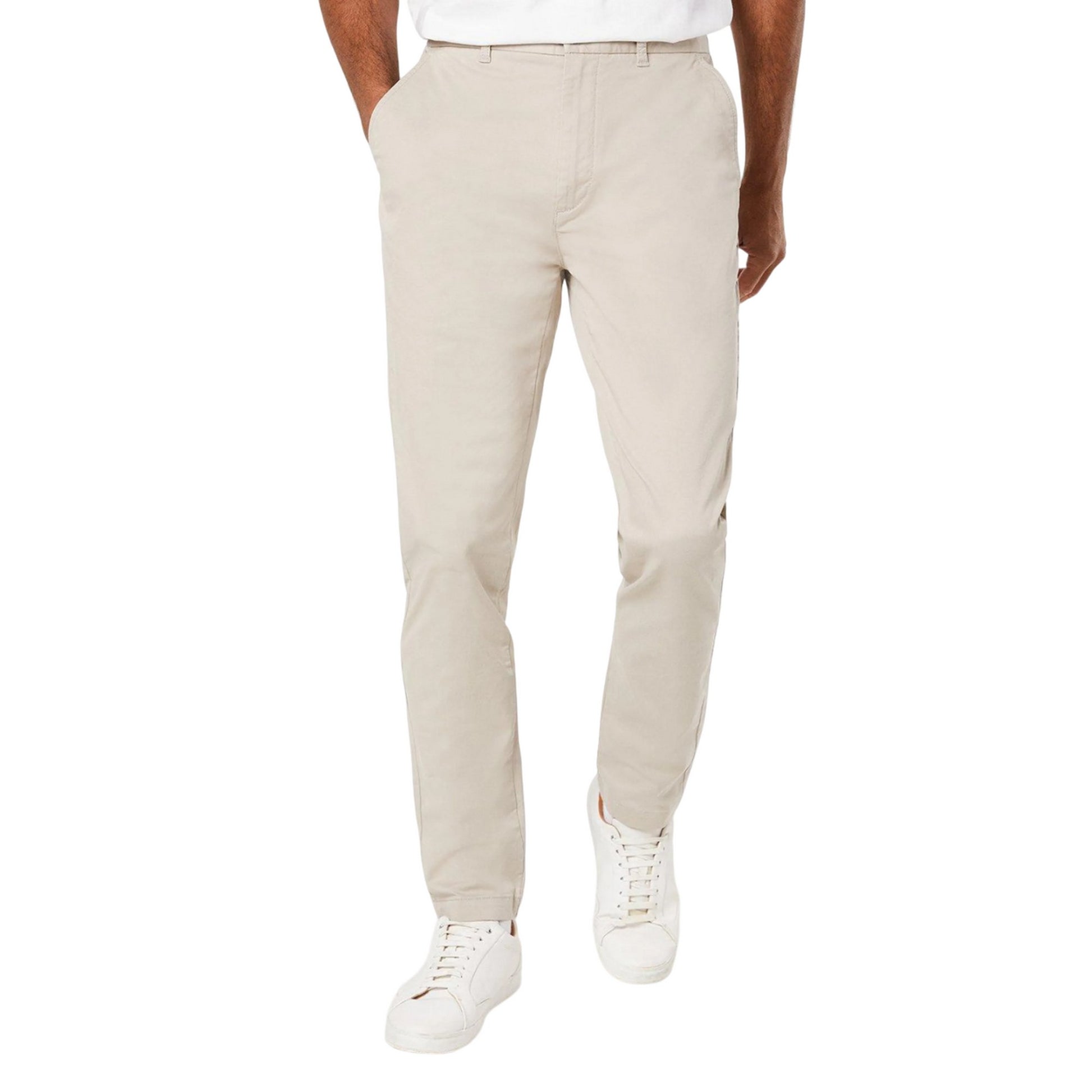 Natural - Front - Burton Mens Chino Slim Trousers
