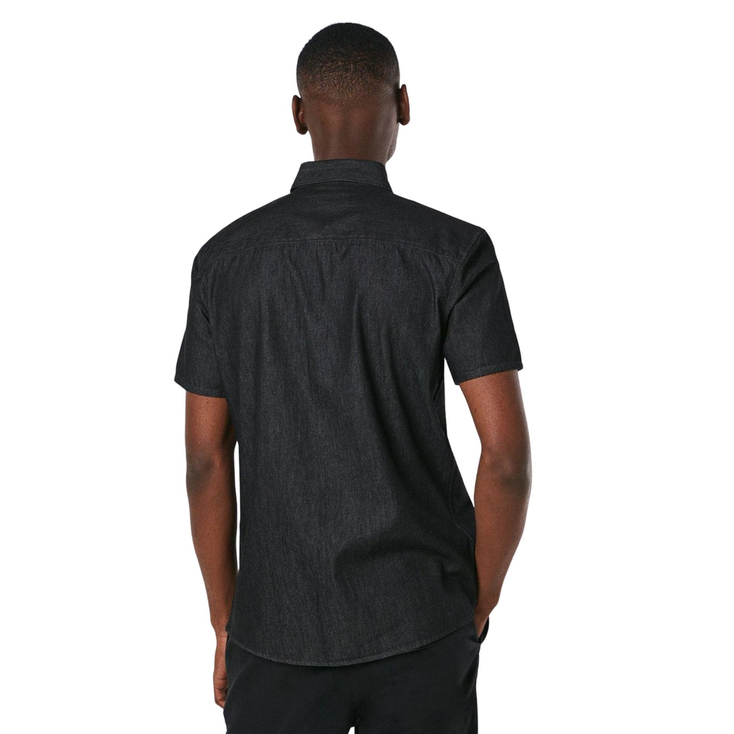 Black - Back - Burton Mens Denim Short-Sleeved Shirt