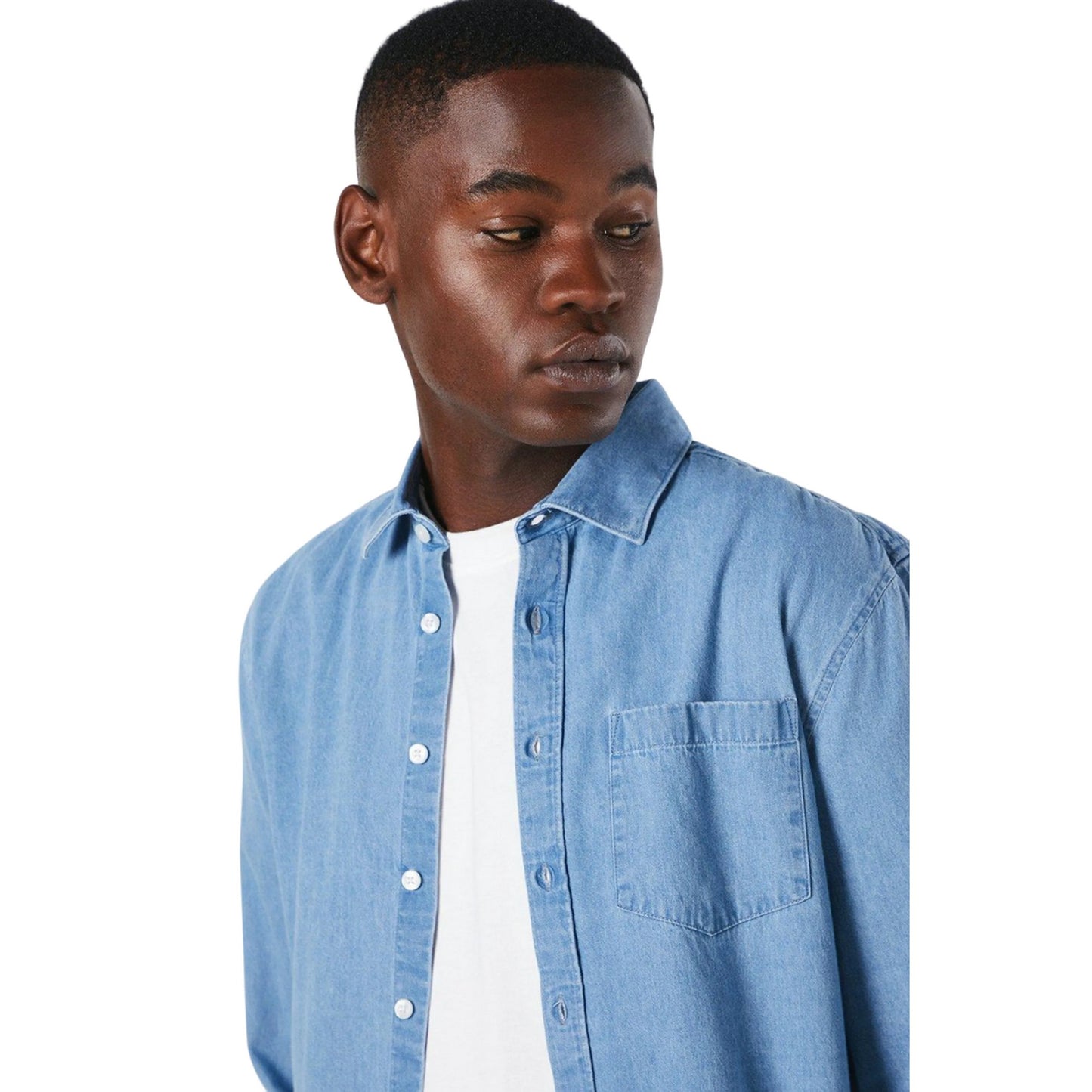 Light Blue - Side - Burton Mens Denim Long-Sleeved Shirt
