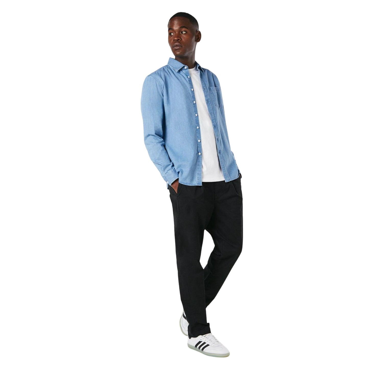 Light Blue - Lifestyle - Burton Mens Denim Long-Sleeved Shirt