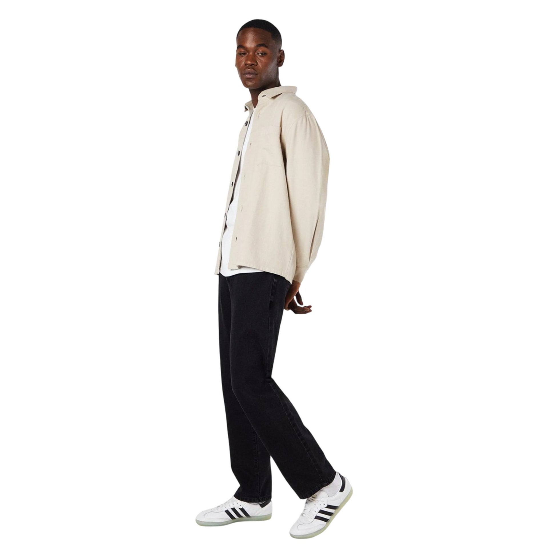 Natural - Side - Burton Mens Cotton Twill Heavyweight Overshirt