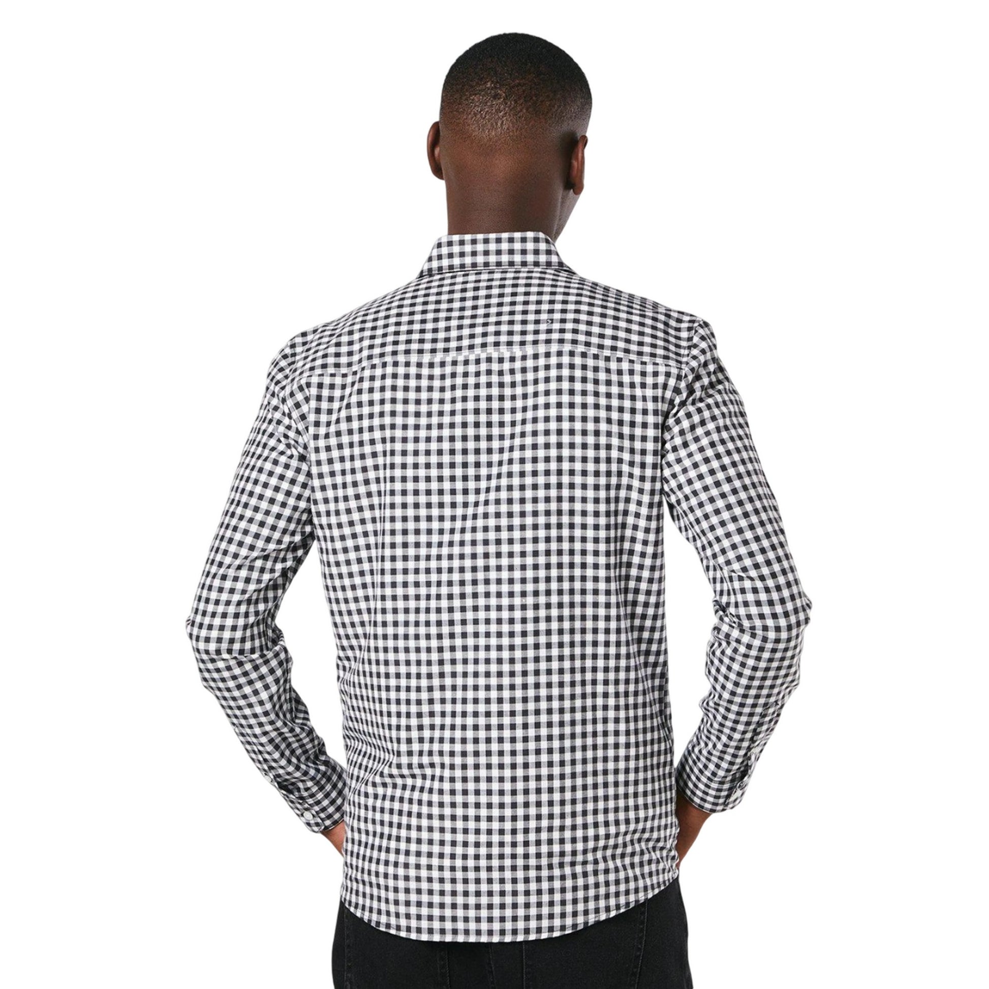 Black - Back - Burton Mens Classic Gingham Check Long-Sleeved Shirt