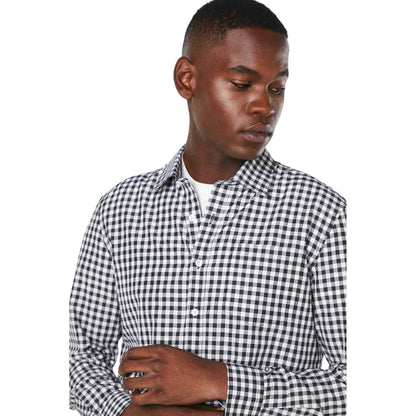 Black - Side - Burton Mens Classic Gingham Check Long-Sleeved Shirt