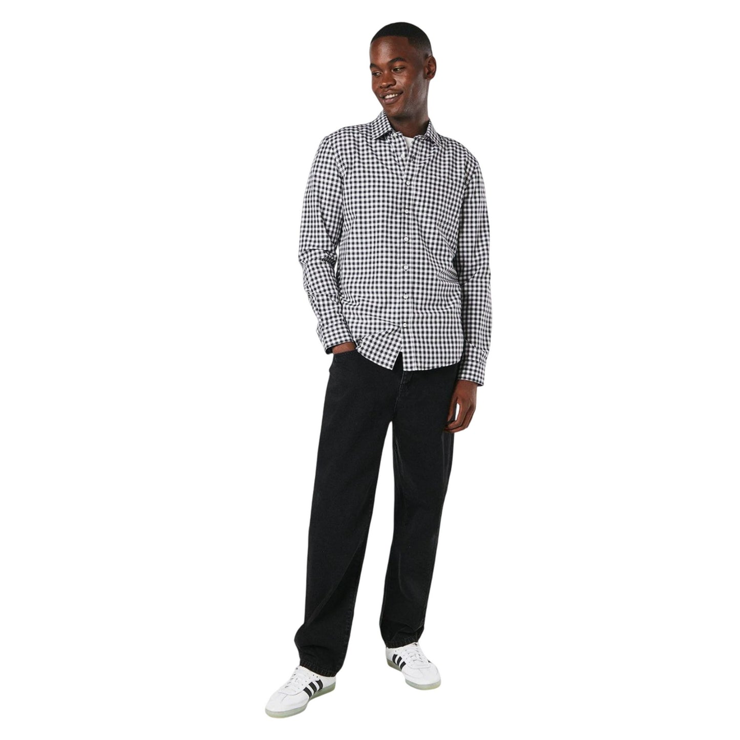 Black - Lifestyle - Burton Mens Classic Gingham Check Long-Sleeved Shirt