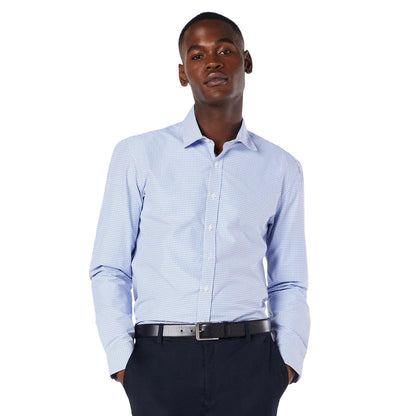 Blue - Front - Burton Mens Gingham With Diamond Slim Shirt