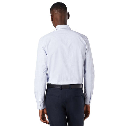 White - Back - Burton Mens Micro Grid Slim Formal Shirt