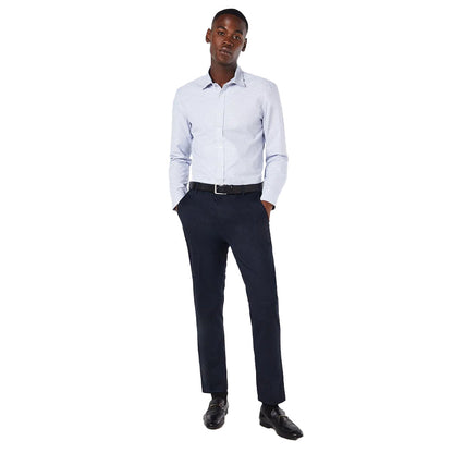 White - Side - Burton Mens Micro Grid Slim Formal Shirt
