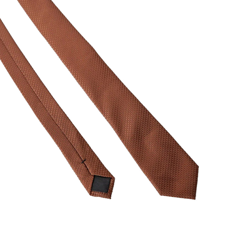 Rust - Side - Burton Mens Textured Tie