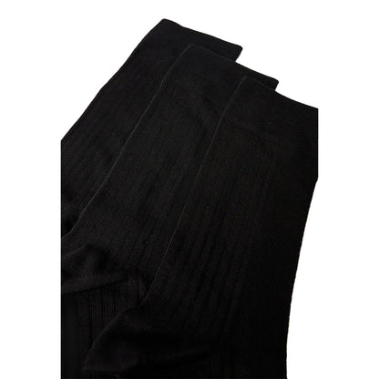 Black - Back - Burton Mens Smart Plain Ribbed Socks (Pack of 3)