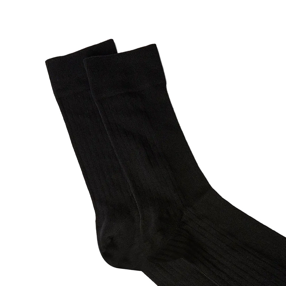 Black - Side - Burton Mens Smart Plain Ribbed Socks (Pack of 3)