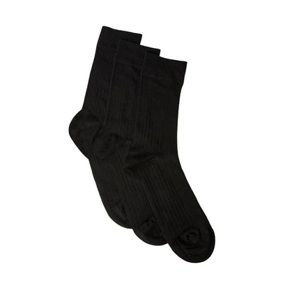 Black - Front - Burton Mens Smart Plain Ribbed Socks (Pack of 3)