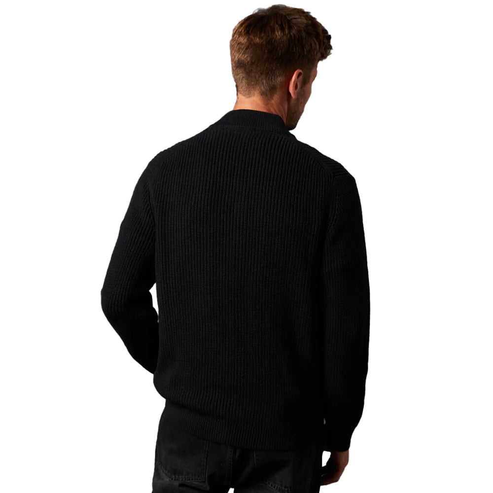 Black - Back - Burton Mens Ribbed Full Zip Jacket