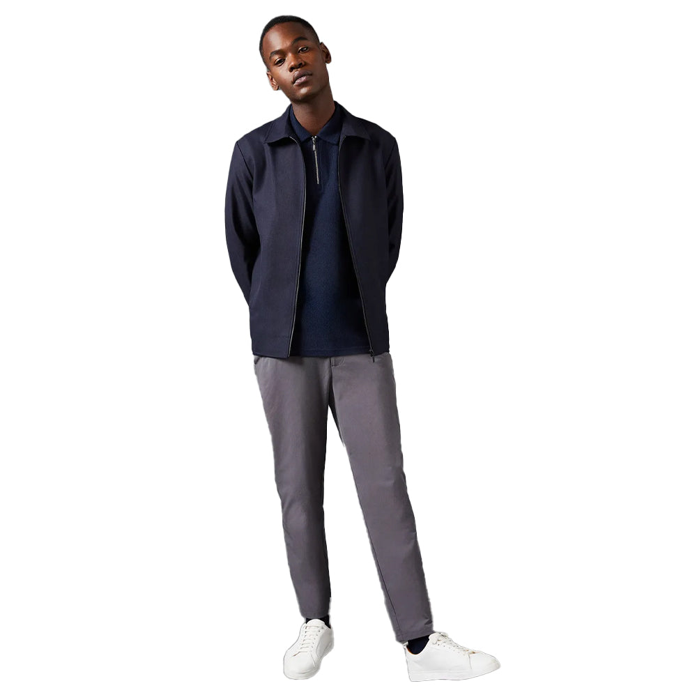 Navy - Front - Burton Mens Wool Blend Harrington Jacket