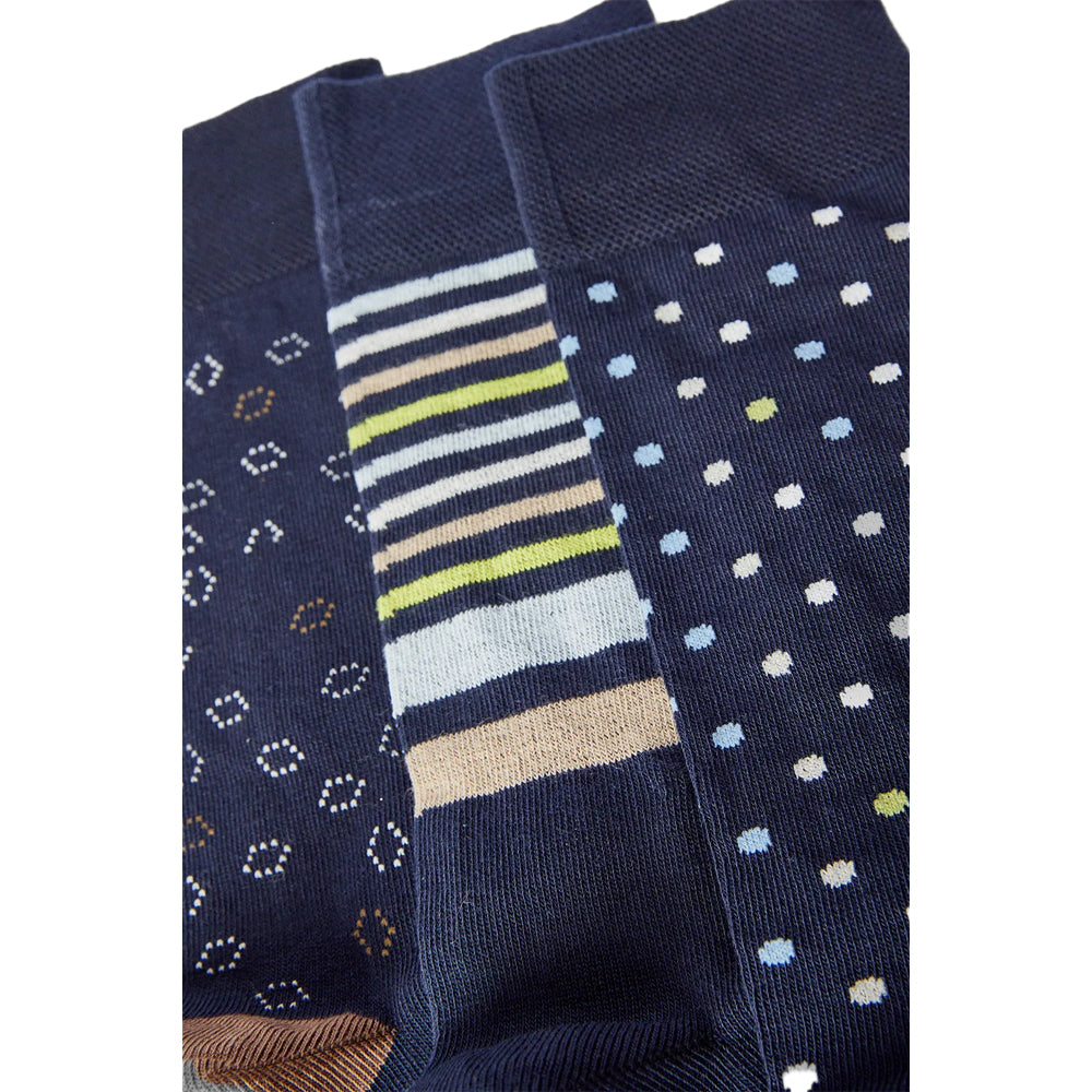 Navy - Back - Burton Mens Smart Mixed Socks (Pack of 3)