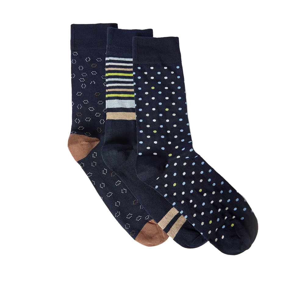 Navy - Front - Burton Mens Smart Mixed Socks (Pack of 3)