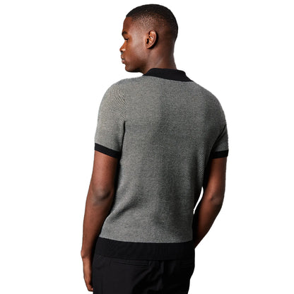 Dark Green - Back - Burton Mens Birdseye Stitch Knitted Polo Shirt
