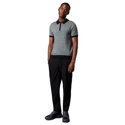 Dark Green - Side - Burton Mens Birdseye Stitch Knitted Polo Shirt