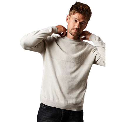 Grey - Front - Burton Mens Link Yoke Crew Neck Jumper