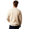 Off White - Back - Burton Mens Cable Knit Crew Neck Jumper
