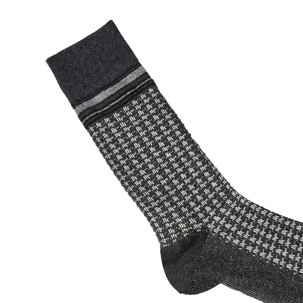 Dark Grey - Side - Burton Mens Houndstooth Jacquard Socks