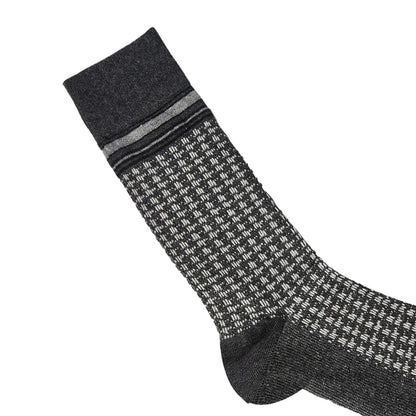Dark Grey - Side - Burton Mens Houndstooth Jacquard Socks