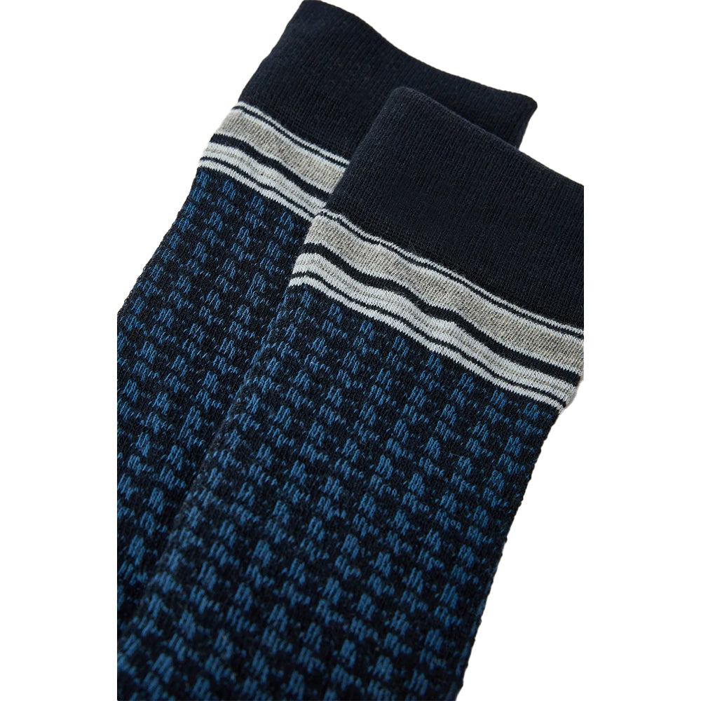 Navy - Back - Burton Mens Houndstooth Jacquard Socks
