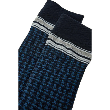 Navy - Back - Burton Mens Houndstooth Jacquard Socks