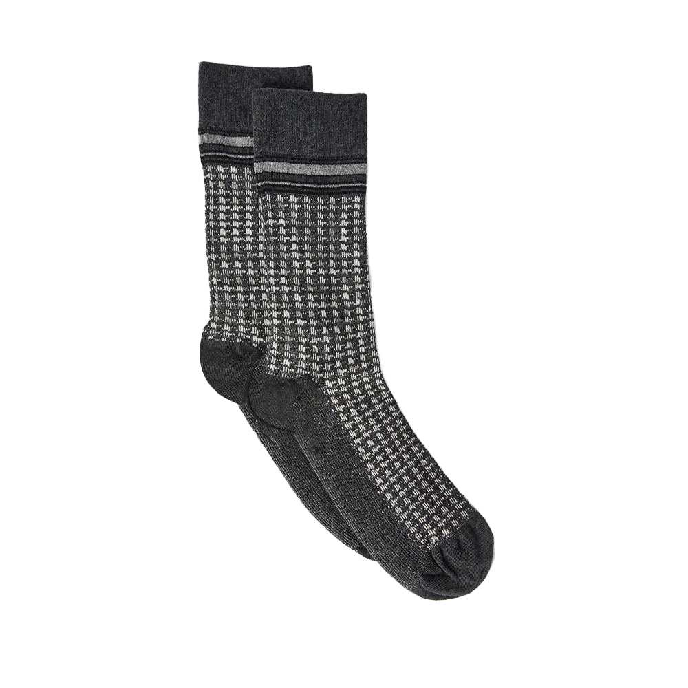 Dark Grey - Front - Burton Mens Houndstooth Jacquard Socks