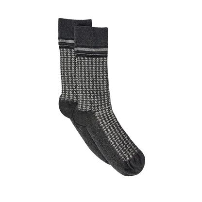 Dark Grey - Front - Burton Mens Houndstooth Jacquard Socks